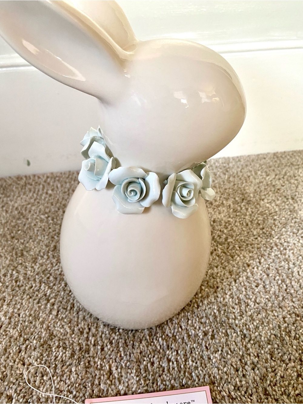 NWT Cupcakes and Cashmere Easter Bunny Figurine with Rose Collar Blue - Picture 6 of 15